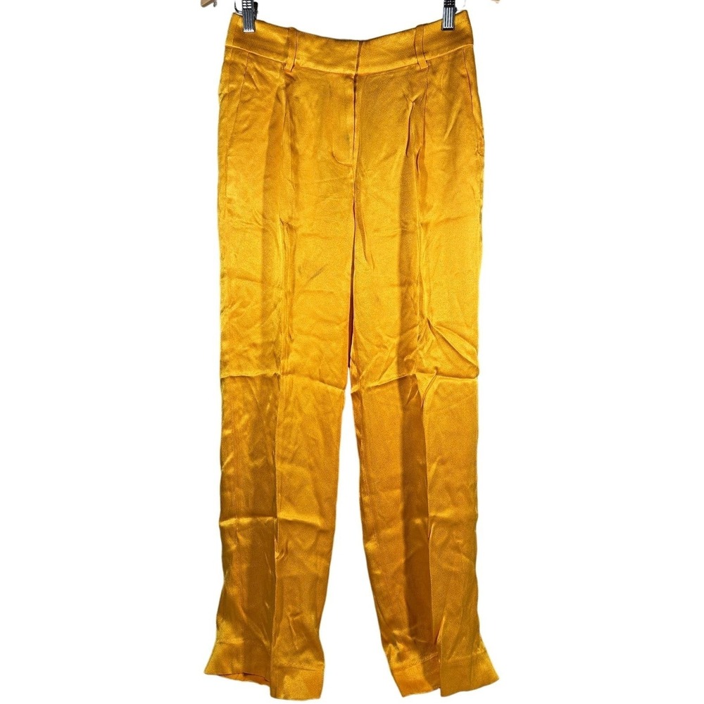 J. Crew Straight-Leg Essential Pant Luster Crepe Warm Sunflower BT428 Yellow 2‎